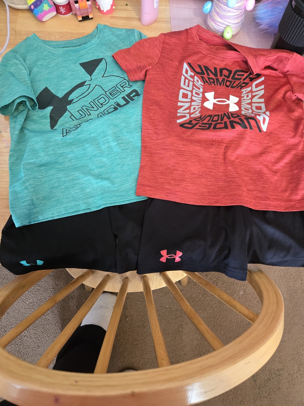 Under Armour Kids' Short Sleeve Tee Duo in Teal and Red